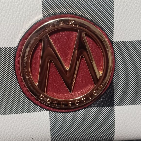 MIA K. COLLECTION Black, Gray, White Bonita Checker Wallet - Picture 3 of 4